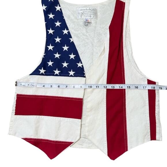 Vintage Limited Edition Mens American Flag Vest Patriotic Red White Blue Size M - Picture 7 of 8